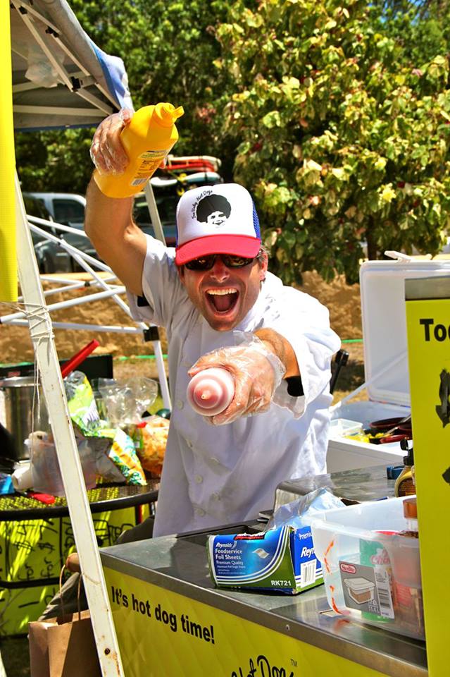 DJ Nate rocking the hot dog cart!