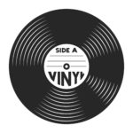Retro vinyl record concept in vintage style isolated vector illustration