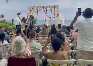 Lanikuhonua Wedding Ceremony with cold sparks