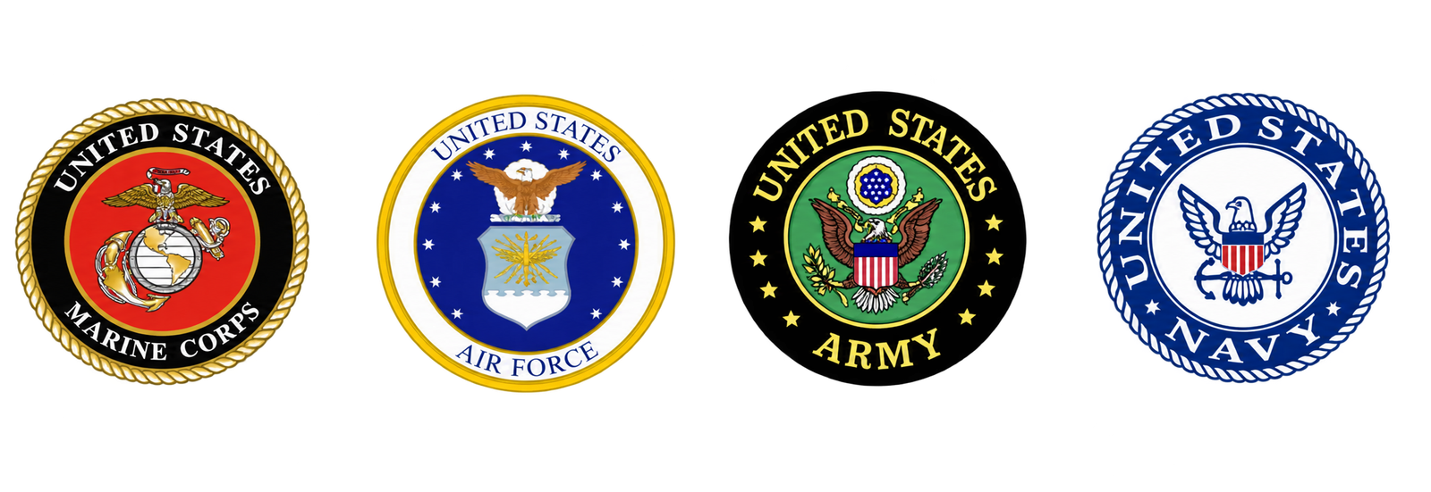 All military branch emblems.