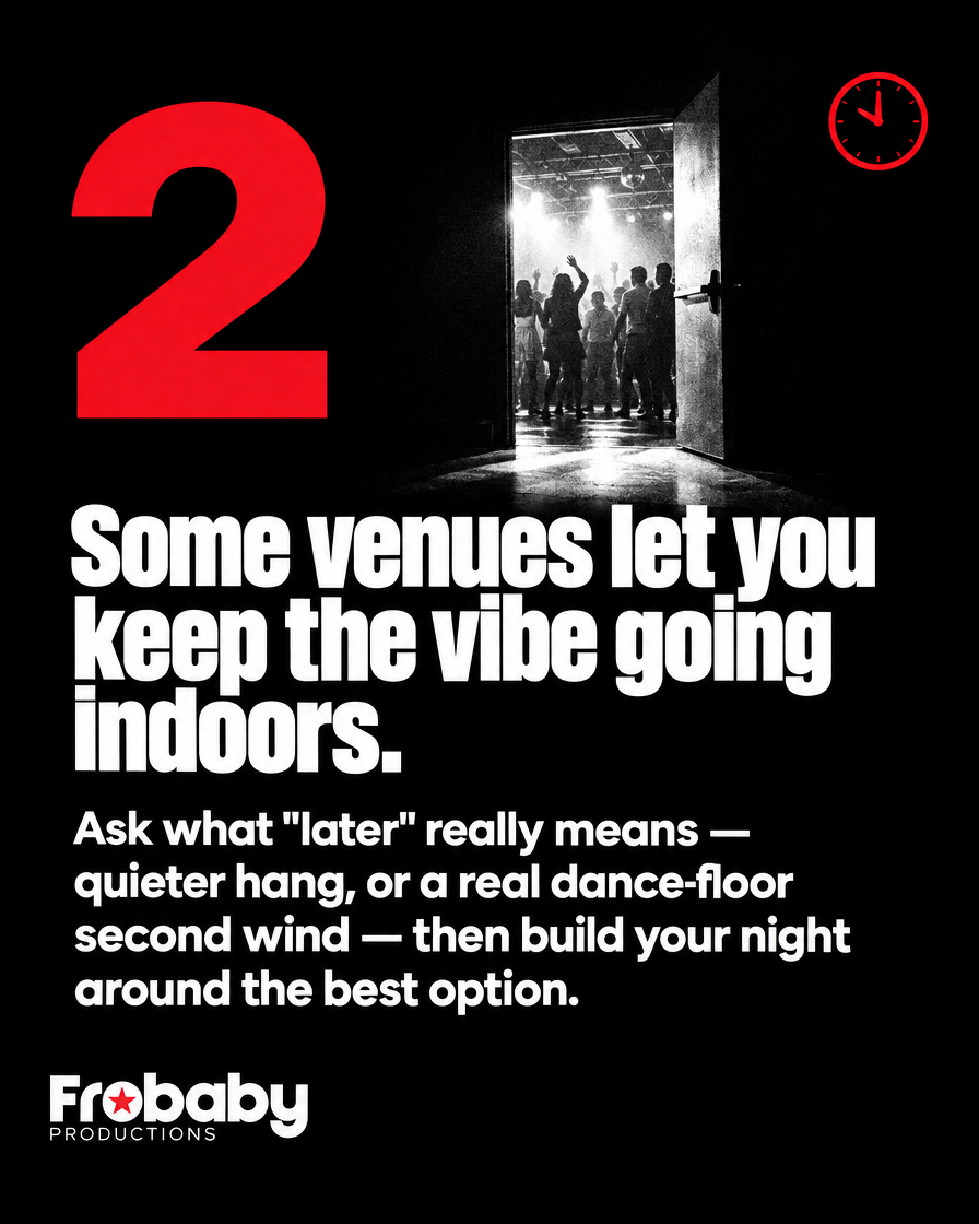 Indoor bleed and rare ballroom exceptions for Hawaii hotel wedding dance cutoff