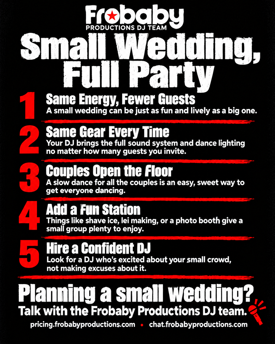 Small wedding, full party: how a small guest count gets the same great energy at an Oʻahu wedding reception