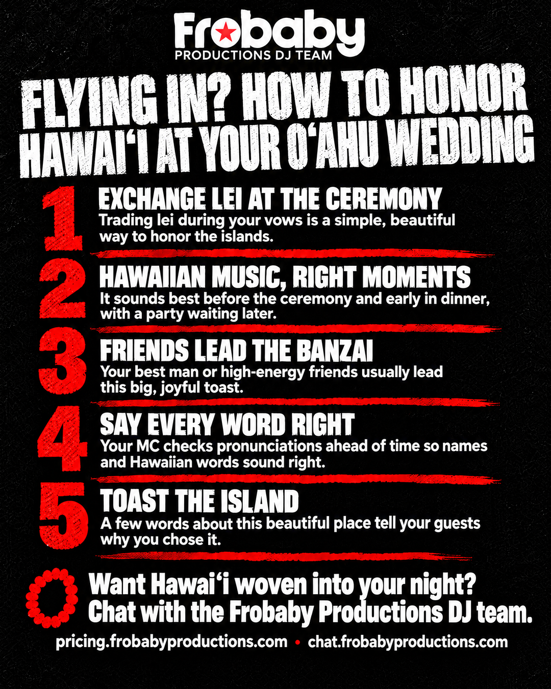 Honoring Hawaiʻi at your wedding: respectful Hawaiian wedding traditions, music, and ways to honor the islands on Oʻahu