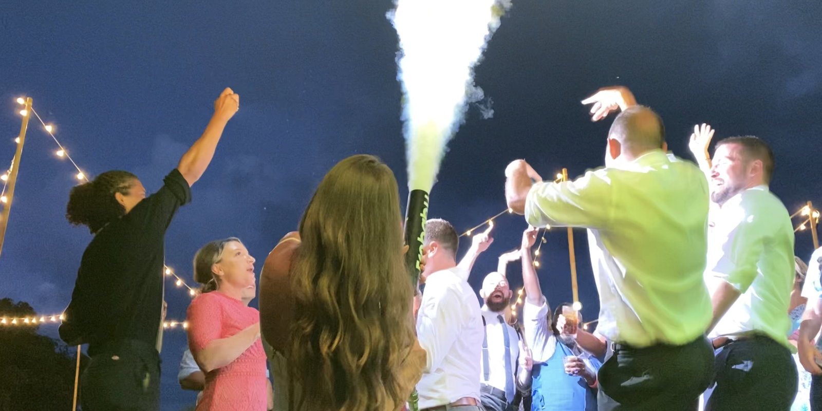 CO2 cannon blast over wedding dance floor - Frobaby Productions